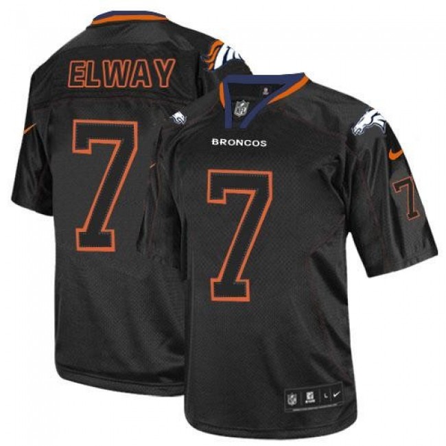 Denver Broncos #7 John Elway Lights Out Black Youth Stitched NFL Elite Jersey