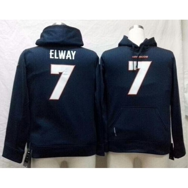 Denver Broncos #7 John Elway Navy Blue Youth Pullover NFL Hoodie Jersey