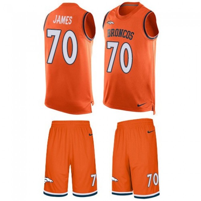 Nike Broncos #70 Ja'Wuan James Orange Team Color Men's Stitched NFL Limited Tank Top Suit Jersey