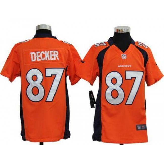 Denver Broncos #87 Eric Decker Orange Team Color Youth Stitched NFL Elite Jersey