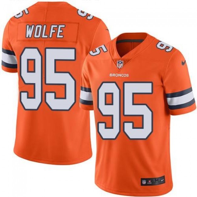 Denver Broncos #95 Derek Wolfe Orange Youth Stitched NFL Limited Rush Jersey