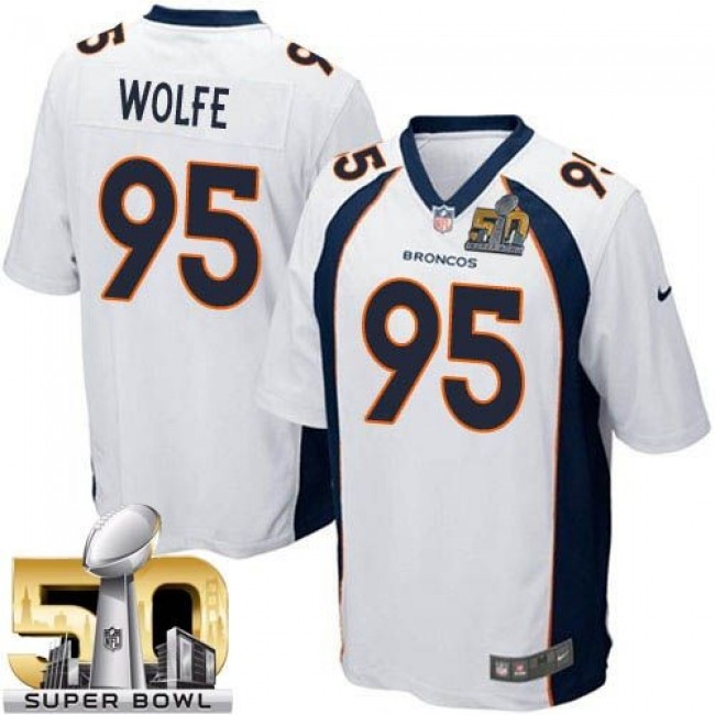 Denver Broncos #95 Derek Wolfe White Super Bowl 50 Youth Stitched NFL New Elite Jersey