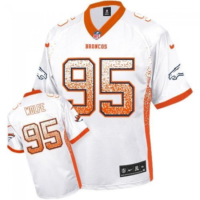 Denver Broncos #95 Derek Wolfe White Youth Stitched NFL Elite Drift Fashion Jersey