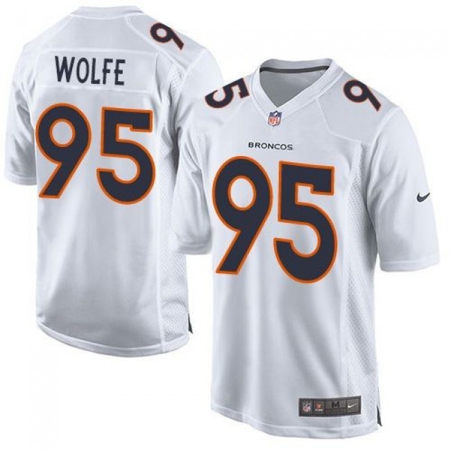 Denver Broncos #95 Derek Wolfe White Youth Stitched NFL Game Event Jersey