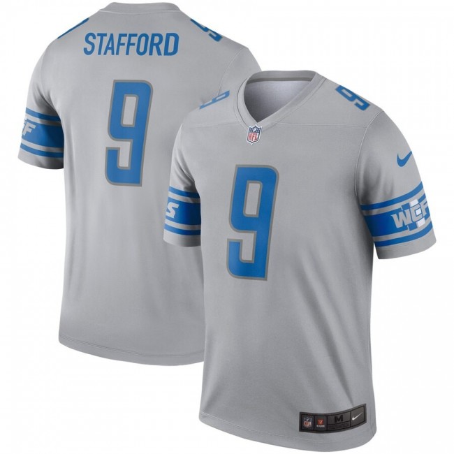 Detroit Lions #9 Matthew Stafford Nike Inverted Legend Jersey Gray