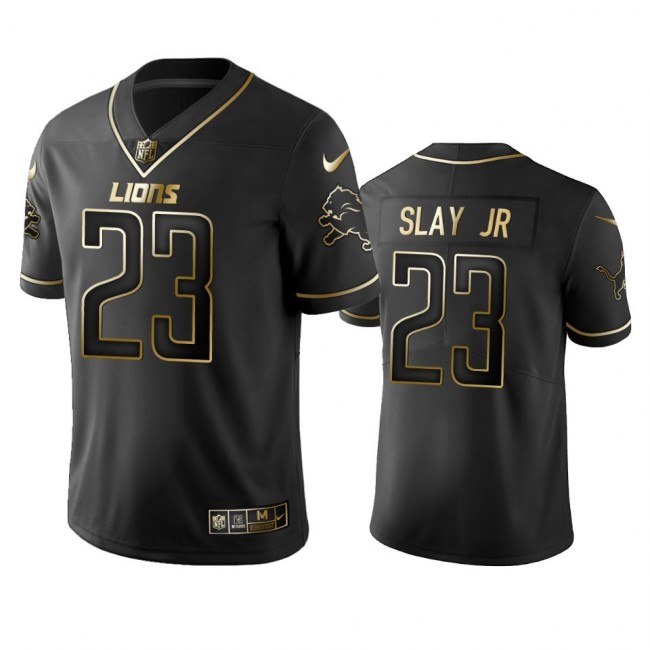 Lions #23 Darius Slay Jr Men's Stitched NFL Vapor Untouchable Limited Black Golden Jersey