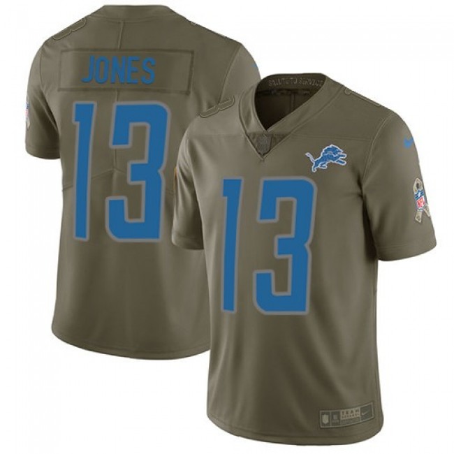 Detroit Lions #13 T.J. Jones Olive Youth Stitched NFL Limited 2017 Salute to Service Jersey