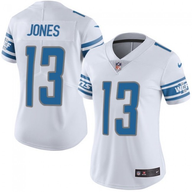Women's Lions #13 T.J. Jones White Stitched NFL Vapor Untouchable Limited Jersey