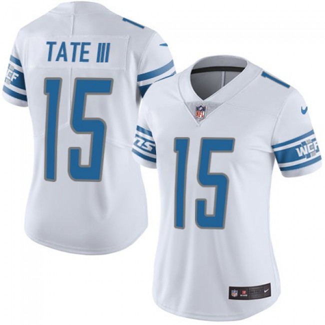 Women's Lions #15 Golden Tate III White Stitched NFL Vapor Untouchable Limited Jersey