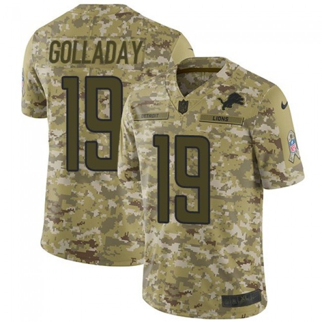 Nike Lions #19 Kenny Golladay Camo Men's Stitched NFL Limited 2018 Salute To Service Jersey