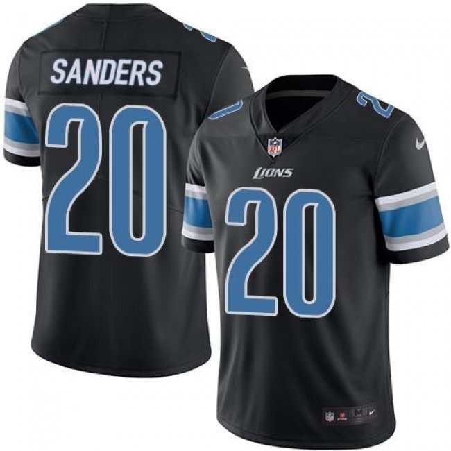 Detroit Lions #20 Barry Sanders Black Youth Stitched NFL Limited Rush Jersey