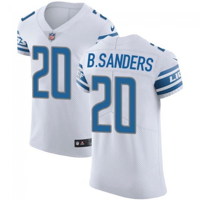 Nike Lions #20 Barry Sanders White Men's Stitched NFL Vapor Untouchable Elite Jersey