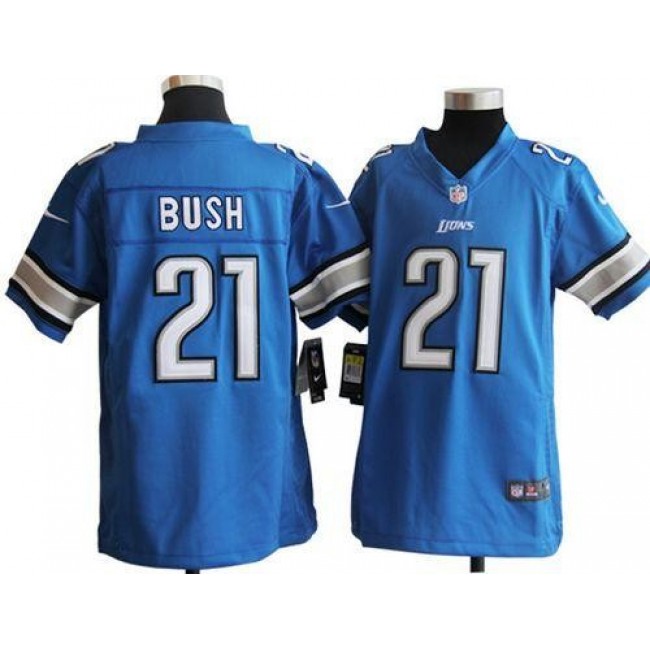 Detroit Lions #21 Reggie Bush Light Blue Team Color Youth Stitched NFL Elite Jersey