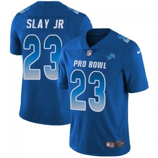 Nike Lions #23 Darius Slay Jr Royal Men's Stitched NFL Limited NFC 2018 Pro Bowl Jersey