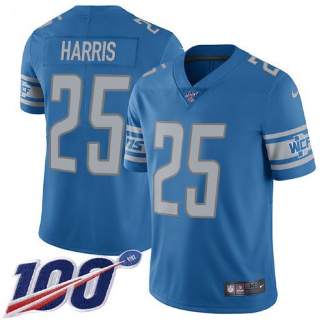 Nike Lions #25 Will Harris Blue Team Color Men's Stitched NFL 100th Season Vapor Untouchable Limited Jersey