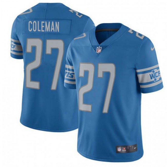Nike Lions #27 Justin Coleman Blue Team Color Men's Stitched NFL Vapor Untouchable Limited Jersey