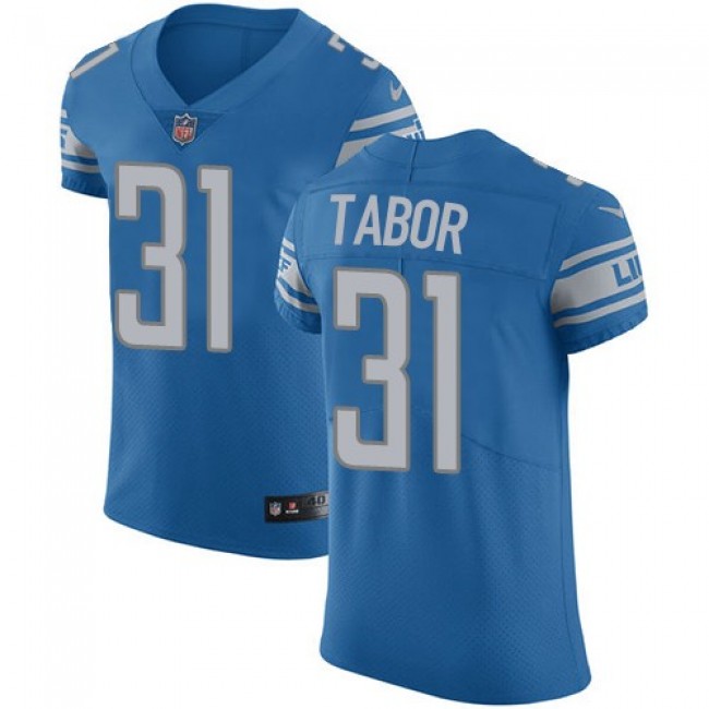 Nike Lions #31 Teez Tabor Blue Team Color Men's Stitched NFL Vapor Untouchable Elite Jersey