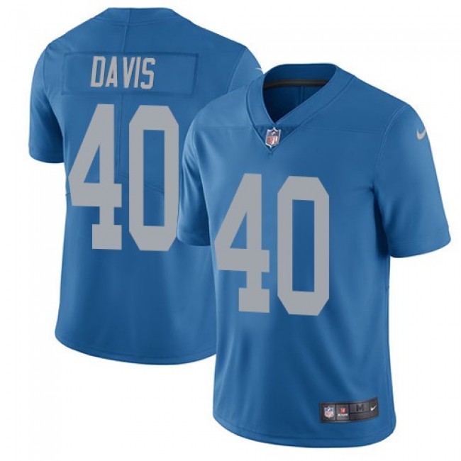 Detroit Lions #40 Jarrad Davis Blue Throwback Youth Stitched NFL Vapor Untouchable Limited Jersey