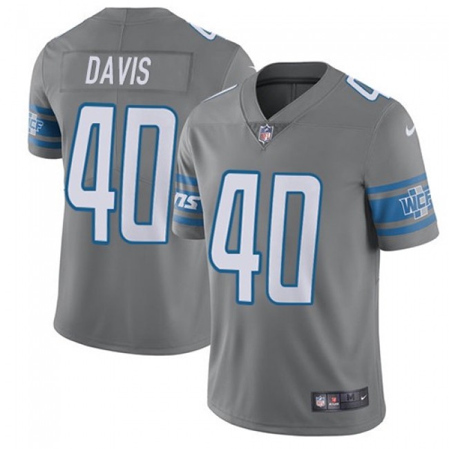 Detroit Lions #40 Jarrad Davis Gray Youth Stitched NFL Limited Rush Jersey