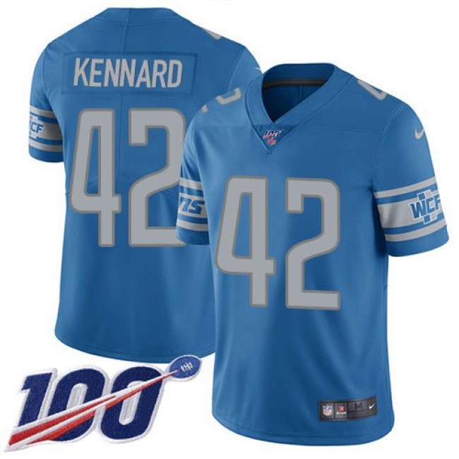Nike Lions #42 Devon Kennard Blue Team Color Men's Stitched NFL 100th Season Vapor Untouchable Limited Jersey