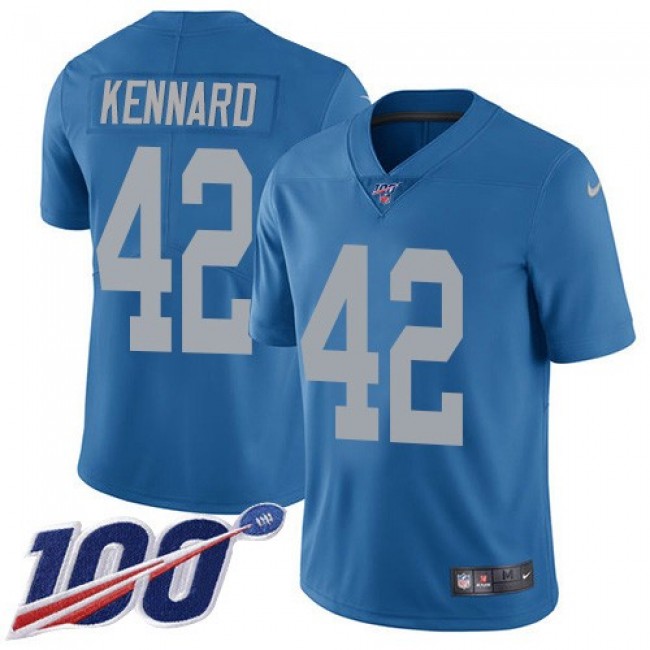Nike Lions #42 Devon Kennard Blue Throwback Men's Stitched NFL 100th Season Vapor Untouchable Limited Jersey