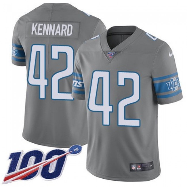 Nike Lions #42 Devon Kennard Gray Men's Stitched NFL Limited Rush 100th Season Jersey
