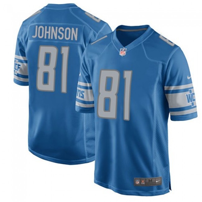 Detroit Lions #81 Calvin Johnson Light Blue Team Color Youth Stitched NFL Elite Jersey