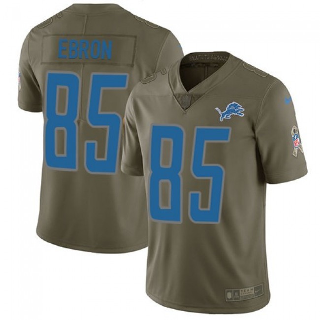 Detroit Lions #85 Eric Ebron Olive Youth Stitched NFL Limited 2017 Salute to Service Jersey