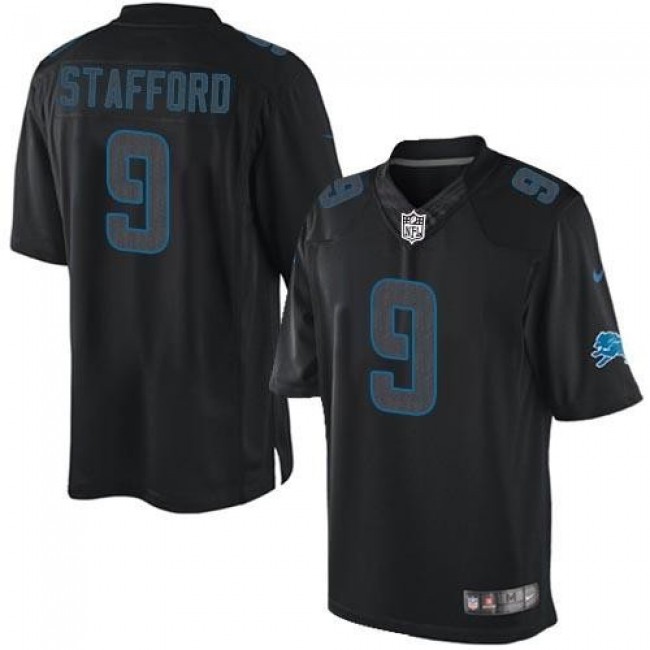 Nike Lions #9 Matthew Stafford Black Men's Stitched NFL Impact Limited Jersey