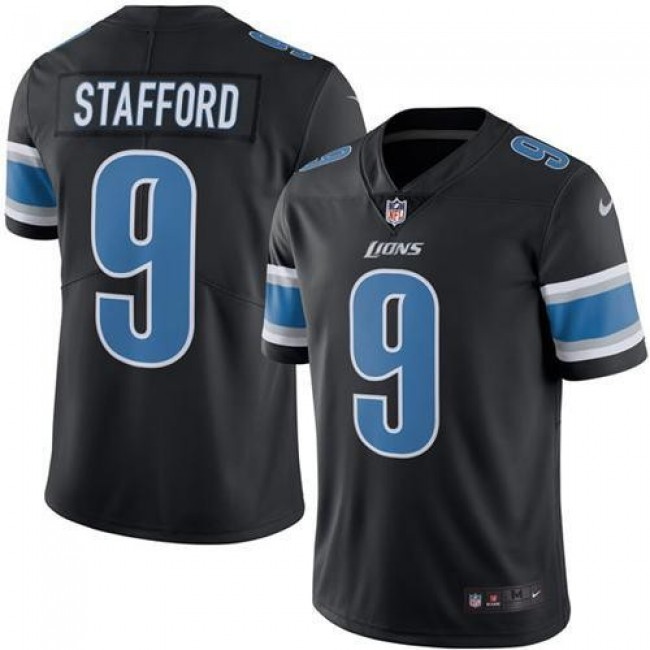 Detroit Lions #9 Matthew Stafford Black Youth Stitched NFL Limited Rush Jersey