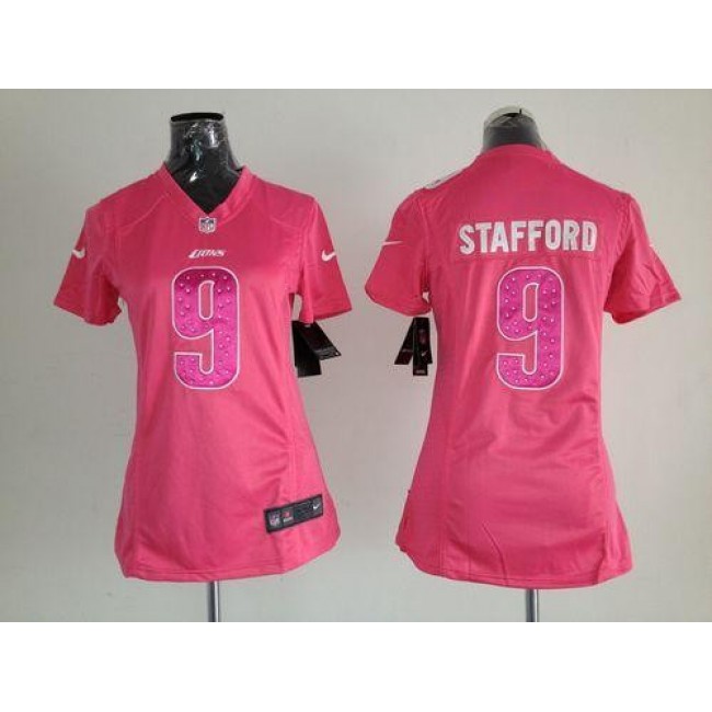 Women's Lions #9 Matthew Stafford Pink Sweetheart Stitched NFL Elite Jersey