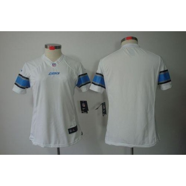Women's Lions Blank White Stitched NFL Limited Jersey
