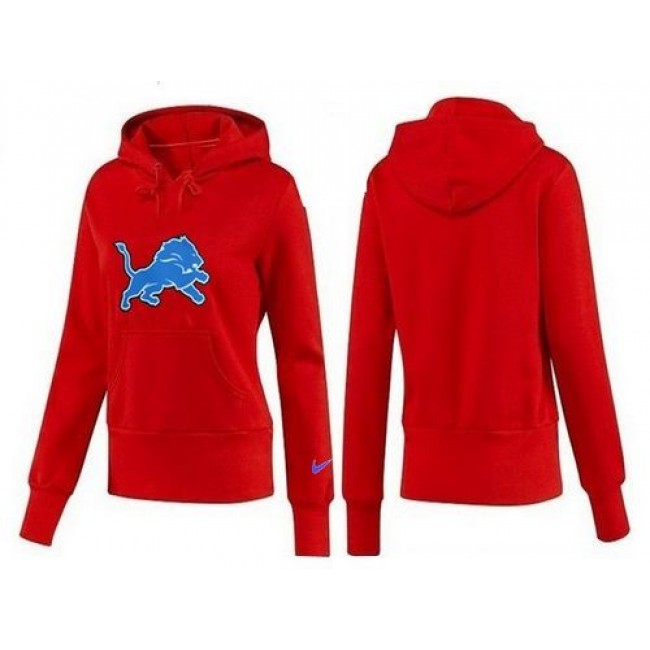 Women's Detroit Lions Logo Pullover Hoodie Red Jersey
