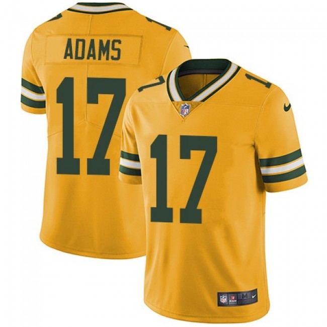 Green Bay Packers #17 Davante Adams Yellow Youth Stitched NFL Limited Rush Jersey