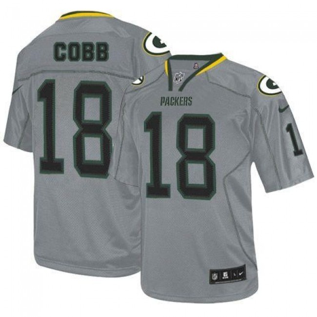 Green Bay Packers #18 Randall Cobb Lights Out Grey Youth Stitched NFL Elite Jersey