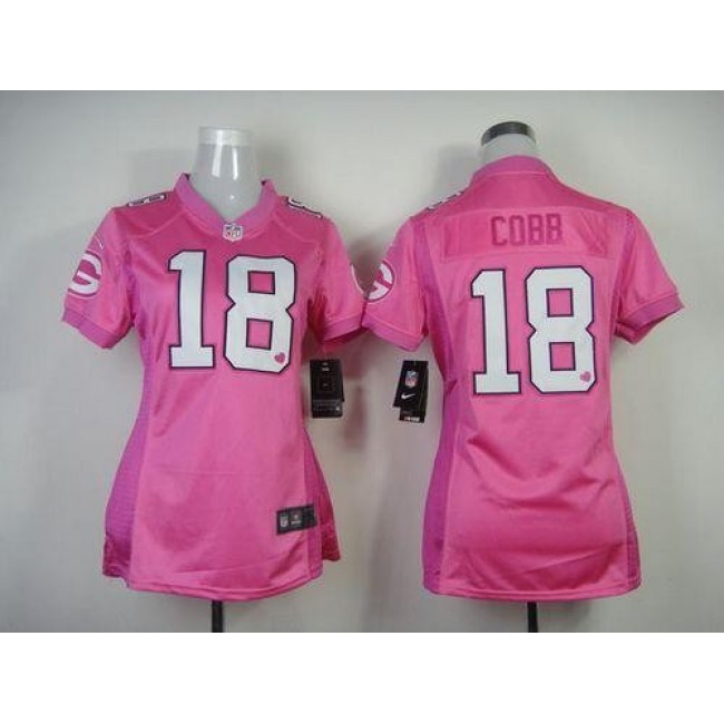 Women's Packers #18 Randall Cobb New Pink Be Luv'd Stitched NFL Elite Jersey