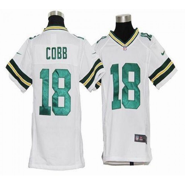Green Bay Packers #18 Randall Cobb White Youth Stitched NFL Elite Jersey