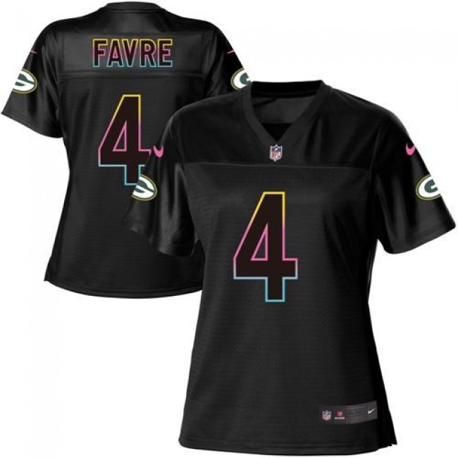 Women's Packers #4 Brett Favre Black NFL Game Jersey