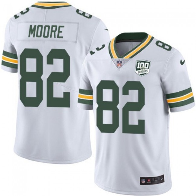 Nike Packers #82 J'Mon Moore White Men's 100th Season Stitched NFL Vapor Untouchable Limited Jersey
