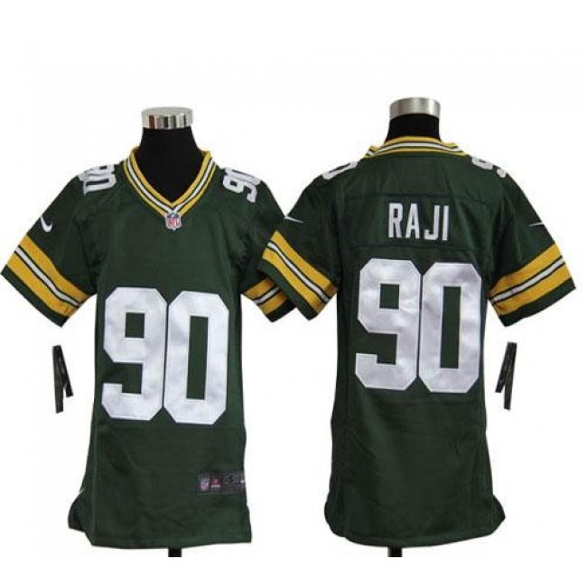 Green Bay Packers #90 B.J. Raji Green Team Color Youth Stitched NFL Elite Jersey