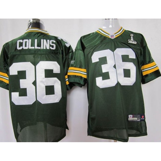 Packers #36 Nick Collins Green Super Bowl XLV Embroidered NFL Jersey