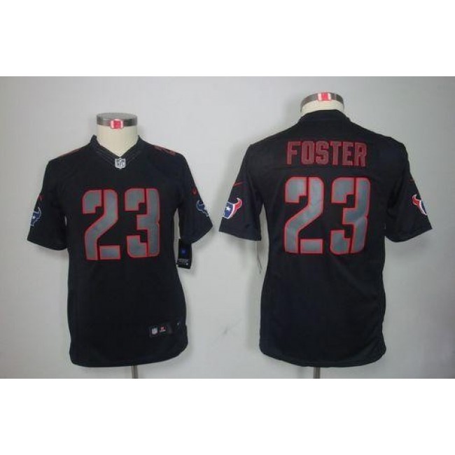 Houston Texans #23 Arian Foster Black Impact Youth Stitched NFL Limited Jersey