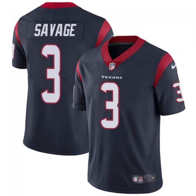 Houston Texans #3 Tom Savage Navy Blue Team Color Youth Stitched NFL Vapor Untouchable Limited Jersey