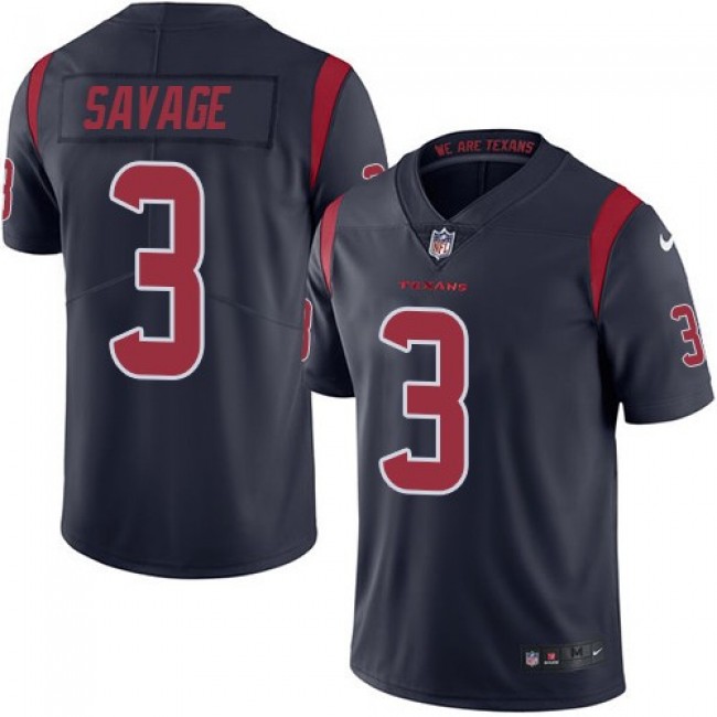 Houston Texans #3 Tom Savage Navy Blue Youth Stitched NFL Limited Rush Jersey