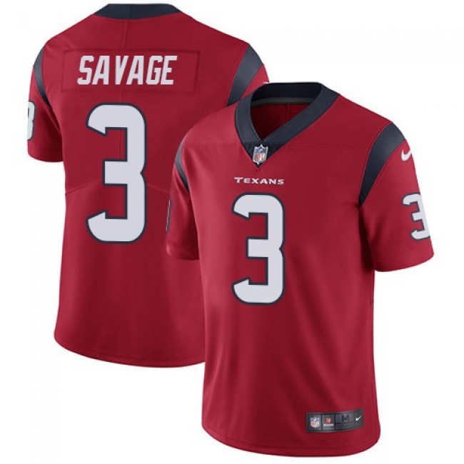 Houston Texans #3 Tom Savage Red Alternate Youth Stitched NFL Vapor Untouchable Limited Jersey