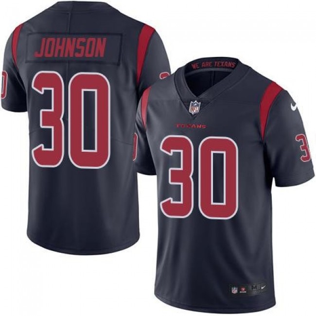 Houston Texans #30 Kevin Johnson Navy Blue Youth Stitched NFL Limited Rush Jersey