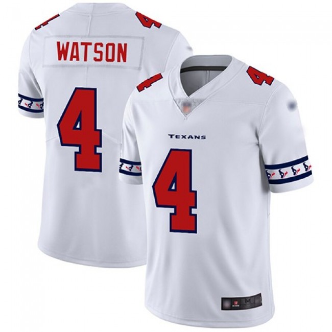 Nike Texans #4 Deshaun Watson White Men's Stitched NFL Limited Team Logo Fashion Jersey