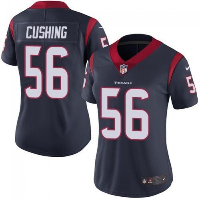 Women's Texans #56 Brian Cushing Navy Blue Team Color Stitched NFL Vapor Untouchable Limited Jersey