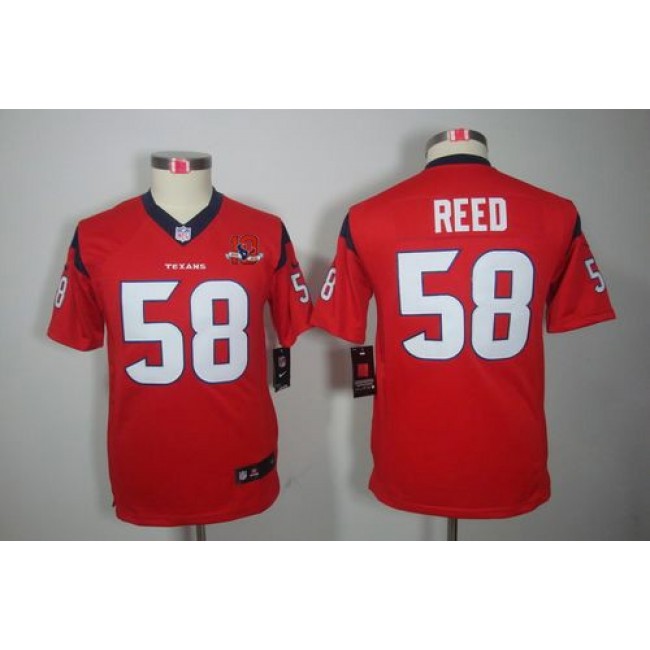 Houston Texans #58 Brooks Reed Red Alternate With 10TH Patch Youth Stitched NFL Limited Jersey