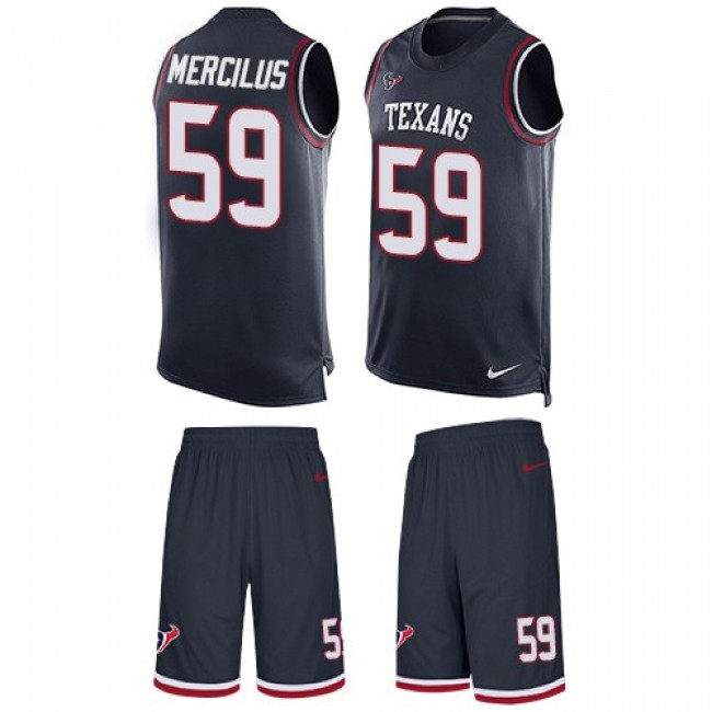 Nike Texans #59 Whitney Mercilus Navy Blue Team Color Men's Stitched NFL Limited Tank Top Suit Jersey